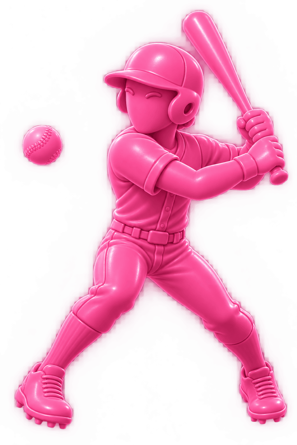 A baseball batter swinging at a pitch